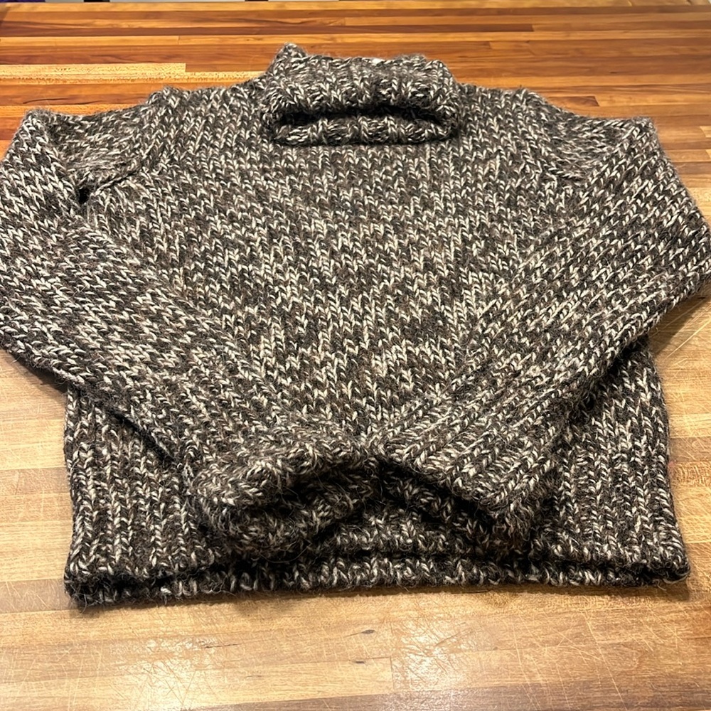 Burberry Sweater Brown/Cream marled wool blend size S